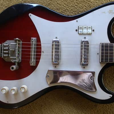 Vintage 1960s Teisco Kawai Wine Red Guitar MIJ Blues Machine Ry Cooder Hound Dog Taylor 2 PU Rare 24.5 scale image 11