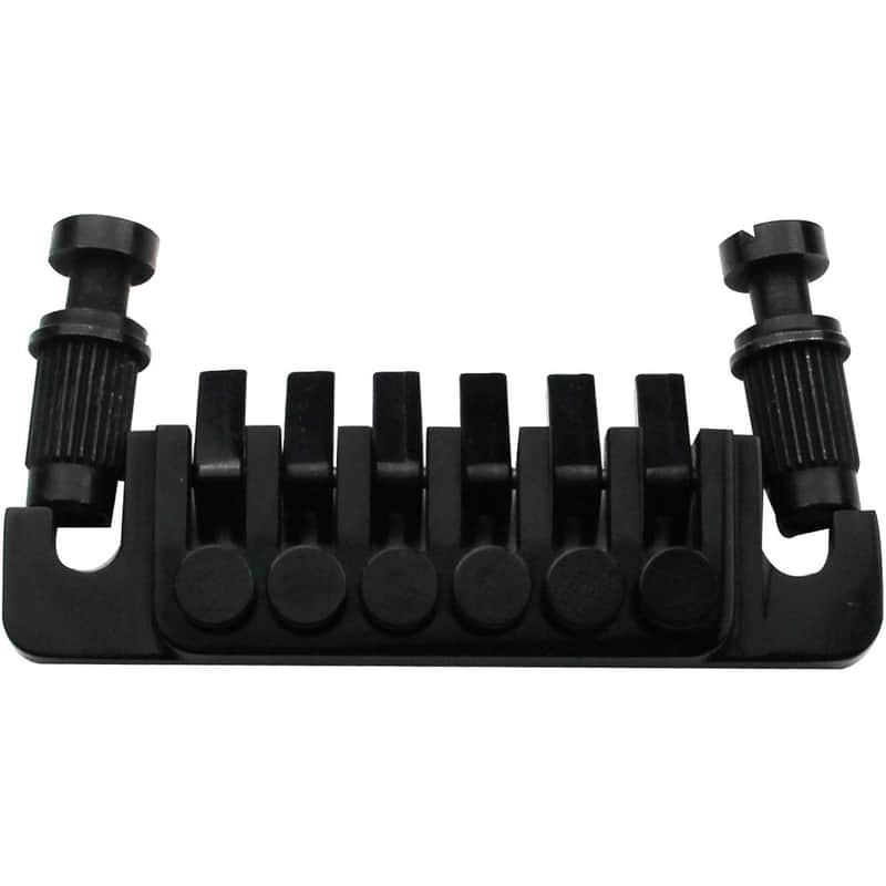 Guitar TP-6 Bridge Stop Bar - Vintage 70's Bridges Tailpiece with Studs and Inserts Replacement Compatible with LP Les Paul SG ES 6 String Electric Guitar(Black) image 1