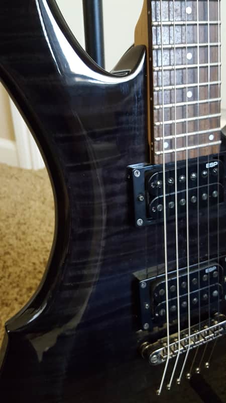 ESP LTD F-100FM Transparent Black/Flamed Maple | Reverb