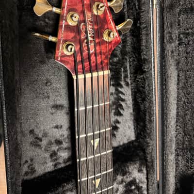 Warrior Custom Build DM 6 String Bass 2000s - Quilted Red image 2