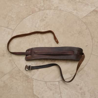 Ancient Leather Guitar Strap Circa 1950's or older image 1