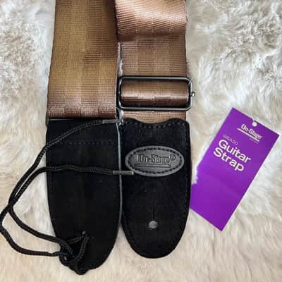 On-Stage Model # GSA20BR Seatbelt Guitar Strap with leather ends , Brown