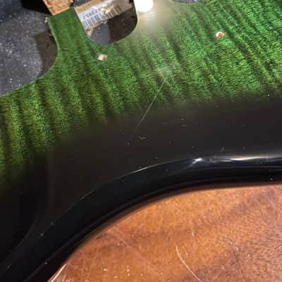 Fender Player Strat Stratocaster Flame Maple Plus Top Green Burst Alder Body image 6