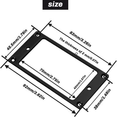 Brio 2 x Metal Humbucking Pickup Ring Set Black & Mounting Screws image 5