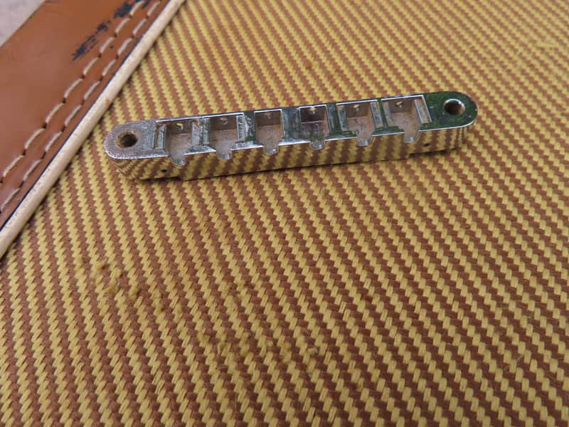 GIBSON 1960's CHROME BRIDGE BLOCK PAT NO. 2,740,313 LES PAUL SG 335 1960's  CHROME image 1