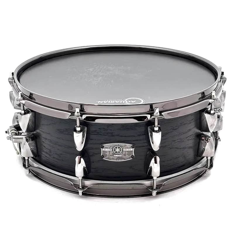 Used Yamaha Live Custom Snare Drum 14x5.5 Black Wood - Good image 1