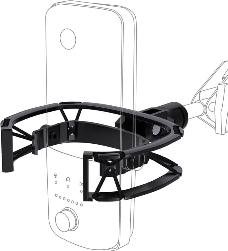 Wave Shouck Mount [Custom Built for Elgato Wave:3/1], Anti-Vibration Suspension Elastic Shock Mount Holder Clip Mic Mount Stand with 3/8" or 1/4" Screw Adapter Compatible with Wave:3/1 Microphone image 1