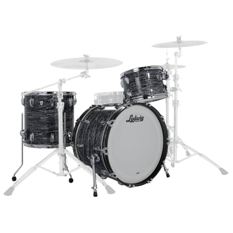 Ludwig L7342AX1QWC Classic Oak Fab (3pc) Shell Pack - 22, 16, 13 - Vintage Black Oyster image 1