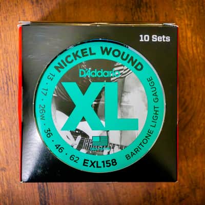 10 SETS - D'Addario EXL158 Nickel Wound Light Baritone Electric Guitar Strings, 13-62 (Brand New/Sealed) image 2