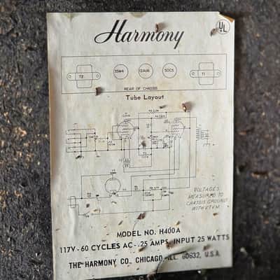 1966 Harmony H400A Tube Combo Amp - Serviced + Safe To Use image 10
