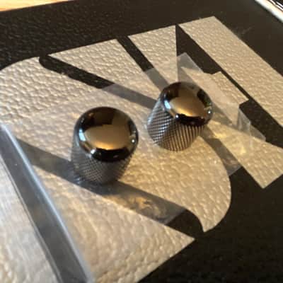 ESP Eii, E-ii, & LTD Deluxe Volume & Tone KNOB SET (2) metal dome knobs,- Black Nickel aka Cosmo Black *MADE IN JAPAN* Horizon, Mii, M-1000, MH-1000, etc etc image 8