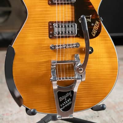 Gretsch G6134TFM-NH Nigel Hendroff Signature Penguin Electric Guitar - Amber Flame with Hardshell Case - Used image 3