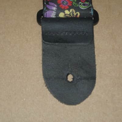 lightly used Perri's 2" Floral Skulls Jacquard Guitar Strap, TWS-7274, Floral Skulls High Quality Jacquard Ribbon Sewn on Tubular Webbing with Leather Ends, Adjustable length 39" to 58" (from early 2020s) image 14