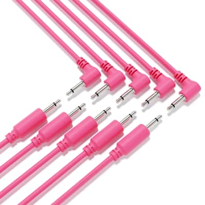 ExcelValley [Pink | 120 cm - 47.24"] 5-Pack Hybrid Mono Modular Patch Cables TS 3.5mm 1/8" Eurorack Synth Synthesizer image 5