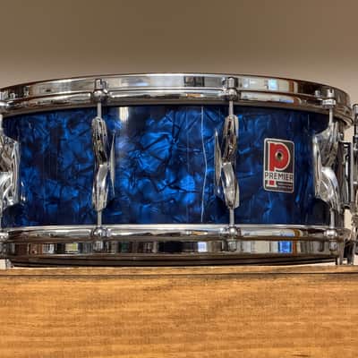 1960's Premier Hi-Fi  5.5x14" Blue Pearl Snare Drum image 13