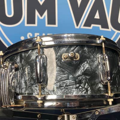 Slingerland -  1960s, 5.5x14" 8-lug 1 Ply Gene Krupa Radio King Model Snare Drum, Clamshell, Black Diamond Pearl image 11
