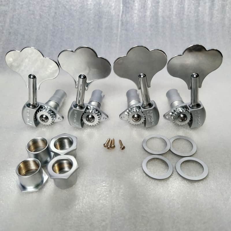Hipshot Hb6 Licensed Ultralite 4-String L2+R2 Bass Tuners Satin Chrome image 1