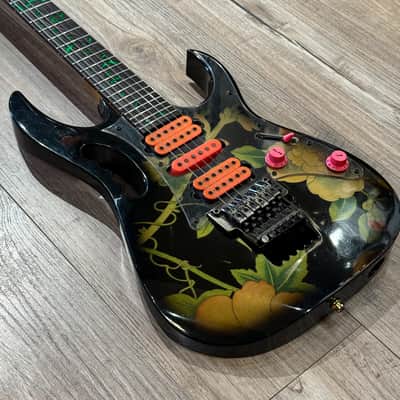 Ibanez JEM77-FP Steve Vai Signature 1991 Black Floral Pattern image 5