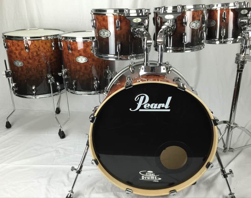 Pearl Vision Birch Ltd Ed. Walnut Burl Fade 6pc Drum Kit | Reverb