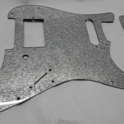Platinum Silver Sparkle Glitter HXS HS pickguard + trem cover set Fits Fender Strat Stratocaster image 2