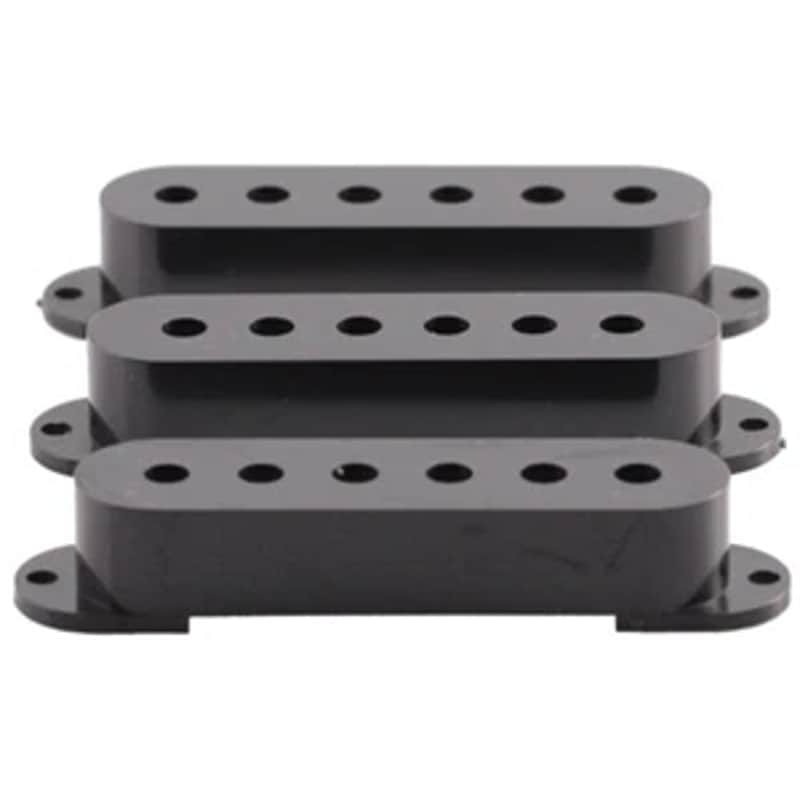 New Black Single Coil Pickup Covers for Fender Strat Guitar - Pack of 3 image 1