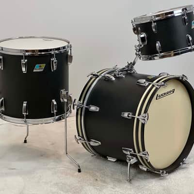 Ludwig 18/12/14" VIDEO Vintage 70's Jazzette Drum Set - Black Panther image 3