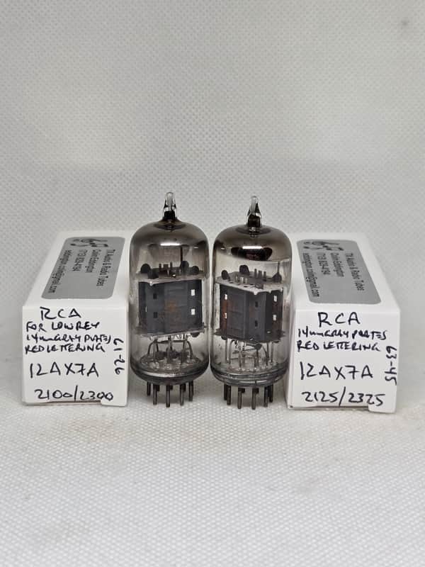 RCA 12AX7A Gray Plate Well Matched (9.6%) Pair NOS ECC83 12AX7 image 1