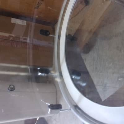 Crush Clear Acrylic 22" x 18" Bass Drum with spider web stress cracks at lugs image 18