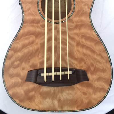 Smiger UBS-03 Acoustic Electric fretless Ukulele Baritone Bass Guitarlele - Quilted Ash image 1