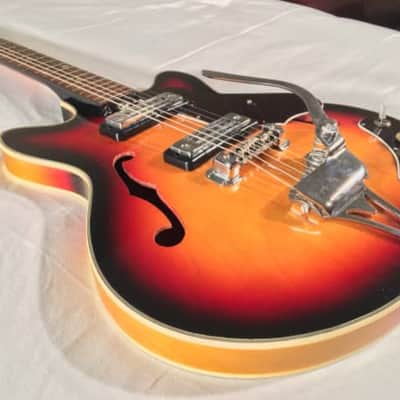 Vintage 1960's Teisco Silvertone 319.14459 Hollowbody Electric Guitar W/ Case image 3