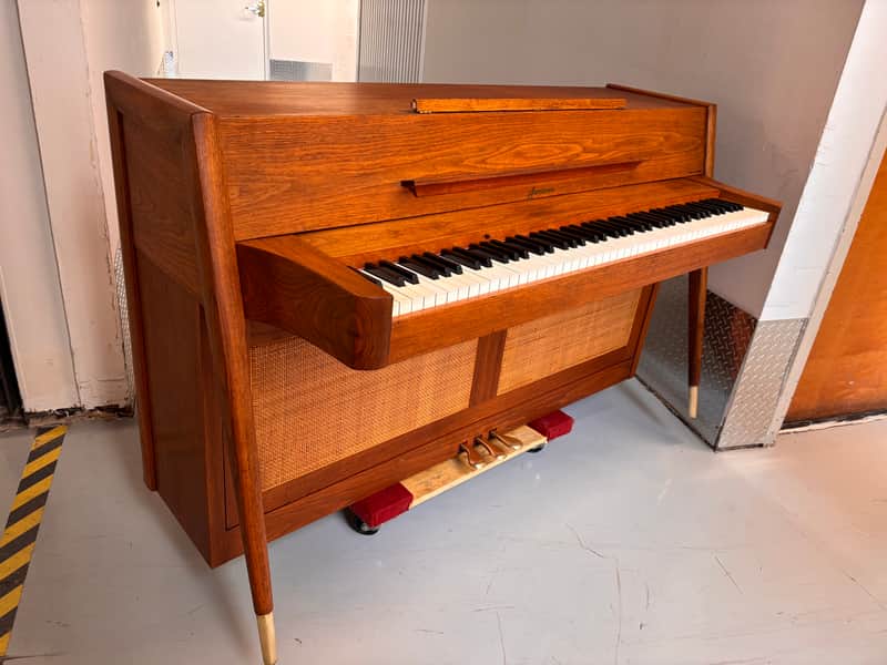 Vintage 1969 Baldwin Acrosonic Upright Piano Walnut MCM Scandanavian Design Complete Restoration image 1