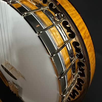 OME Vintage Ikon 5-String Bluegrass Banjo Natural Satin Finish w/ Hardshell Case image 10