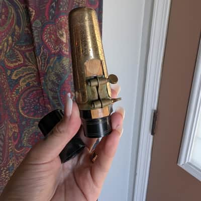 The Woodwind Co. Steel Ebonite Tenor Saxophone Mouth Piece marked "Meliphone Special" with the model B5 1940 image 8