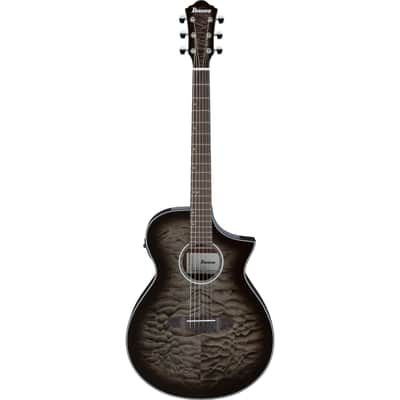 Ibanez AEWC16QA-TKH Transparent Black Sunburst - Acoustic Guitar image 1