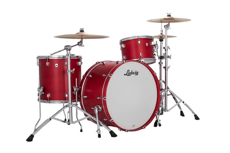 Ludwig NeuSonic Satin Diablo Red Painted Pro Beat Drums 14x24_16x16_9x13 3pc Shell Pack | NEW Authorized Dealer image 1