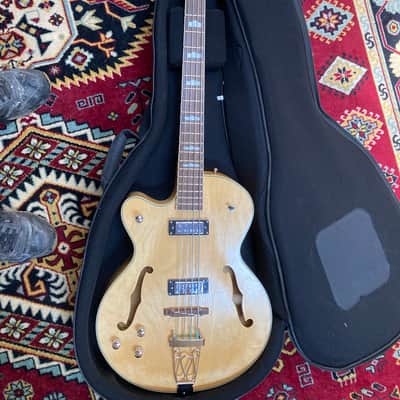 Handmade Semi-Hollow body bass, left handed, Handmade single cutout left handed 2010s - Polyethylene image 1