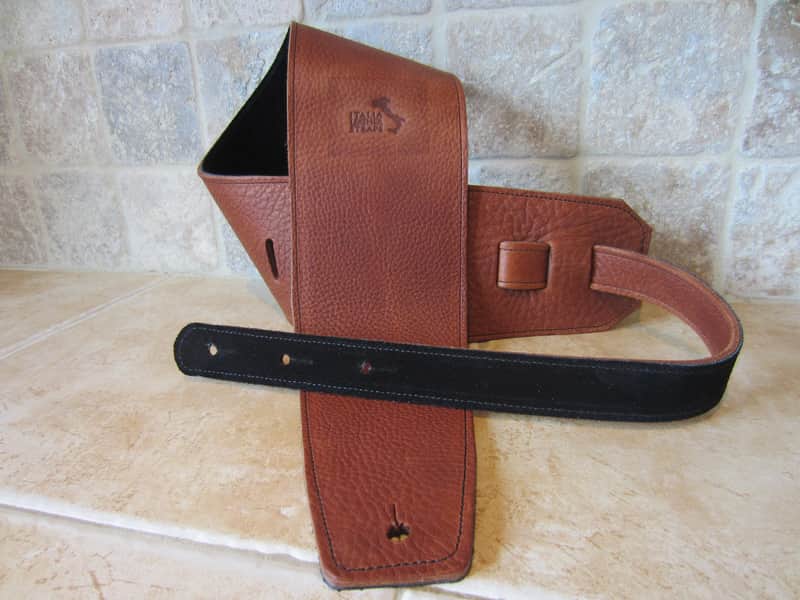Italia Leather Straps 4 INCH WIDE ACORN LEATHER GUITAR STRAP ACORN-BLACK 2026 image 1