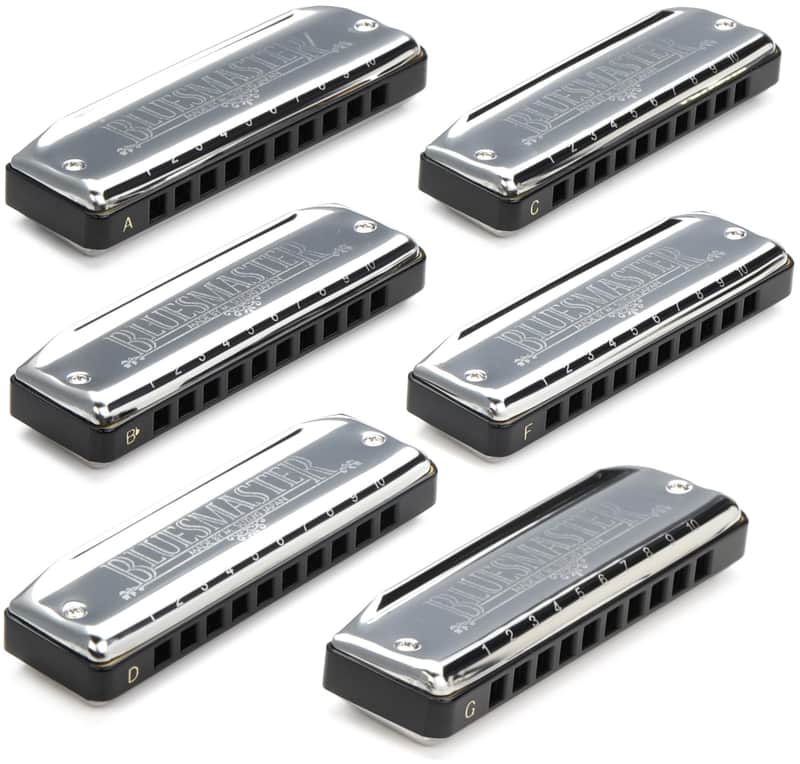 Suzuki MR-250 Bluesmaster 10-hole Diatonic Harmonicas - 6-piece Set image 1