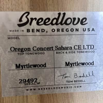 Breedlove Limited Edition Oregon Concert Sahara CE Acoustic Electric Guitar w/ Case image 9