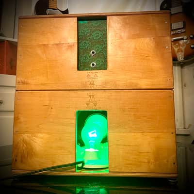 Rotary Connection 2x8 portable light up guitar speaker cabinet. Semi Open. 8 ohms/50watts. Vintage speakers and style/sound. Cuts in half for travel. Utah/pyle speakers. 2026 - Blonde/Green image 7