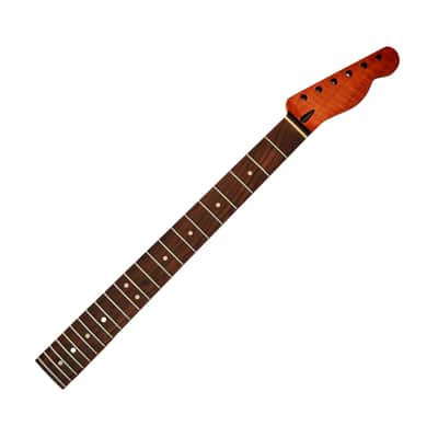 Tele Style neck Roasted flame maple with rosewood fretboard (Satin) image 1
