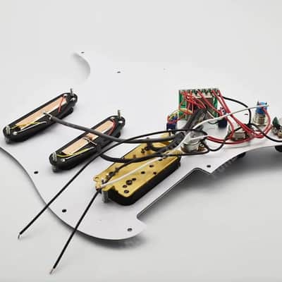 Left Hand Strat Style Guitar SSH Loaded Prewired Pickguard with Multi Switches Wiring image 3
