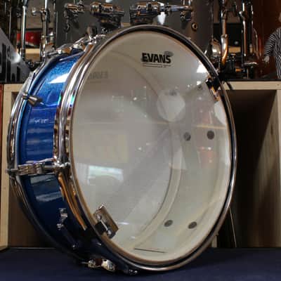 1960s Ludwig 5x14 Pioneer Snare Drum in Blue Sparkle image 5