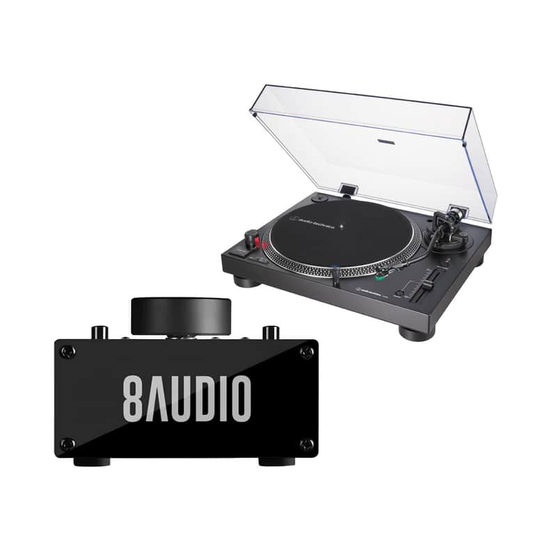 Audio-Technica AT-LP120XUSB Analog Turntable (Black) with Amplifier System image 1