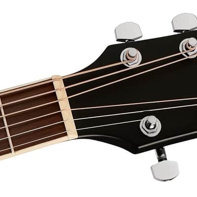 Dreadnought Acoustic Guitar, Beginner Guitar, Black/Natural image 2