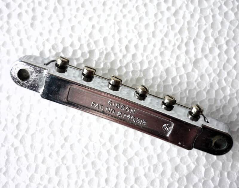 Rare vintage 1960's - 1970's Nickel Gibson ABR-1 wire Tune O Matic bridge, Pat Number 2.740.313 with foundry stamp. image 1