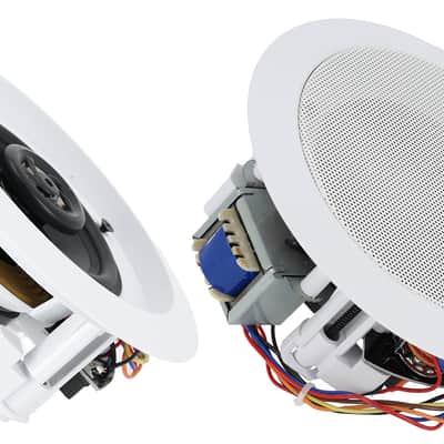 10) Rockville CC4T White 4" Commercial 70v Ceiling Speakers For Restaurant/Cafe image 4