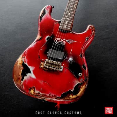 Squier ST-331 Stratocaster Red / Black Made in Japan Heavy Aged Relic image 1