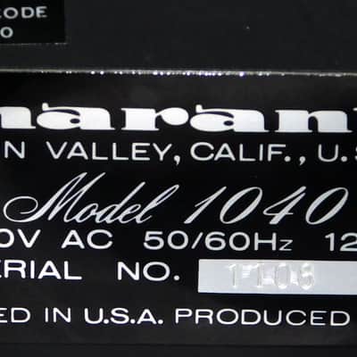 Marantz 1040 stereo amplifier with original box and foam recently serviced image 7