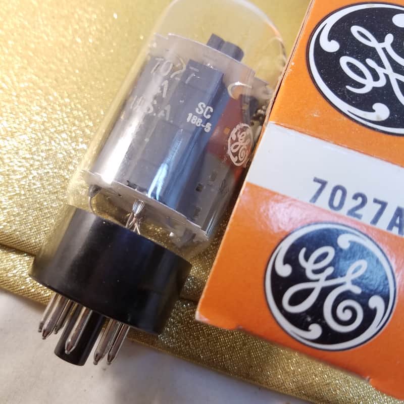 GE Matched Pair (2) 7027A 7027 tNOS AT1000 TESTED Vacuum Tubes (like beefy 6L6GC) Beam Power 1958-1975 image 1